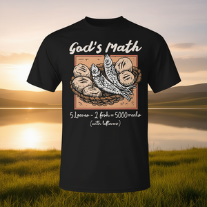 Camiseta Milagrosa de los 2 Peces y 5 Panes de Cristian, 5000 Comidas con Sobrantes - Product Image 3