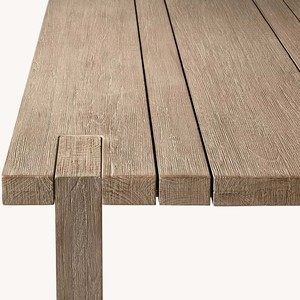 Hangkai nuevo listado estilo moderno muebles de exterior teca madera metal <span class=keywords><strong>popular</strong></span> mesa de comedor y sillas - Product Image 4