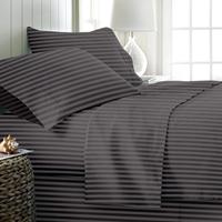 Draps de lit 100% coton personnalisés, taille twin, full, queen, king, rayés, drap plat, drap housse avec taie d'oreiller