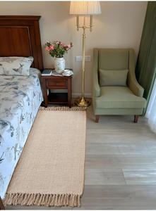 <span class=keywords><strong>Di</strong></span> alta qualità <span class=keywords><strong>in</strong></span> saia <span class=keywords><strong>di</strong></span> colore misto <span class=keywords><strong>cotone</strong></span> intrecciato con frangia da caffè tavolo da letto porta tappetini tappeto con nappe - Product Image 5