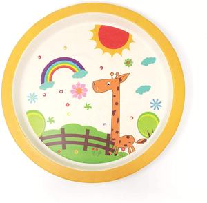 Platen Dier Gedrukt Peuter Bamboe Servies <span class=keywords><strong>Set</strong></span> 5 Stuk Kids Herbruikbare <span class=keywords><strong>Dining</strong></span> <span class=keywords><strong>Set</strong></span> Met Verdeeld Plaat Cup Kom Lepel En vork - Product Image 3