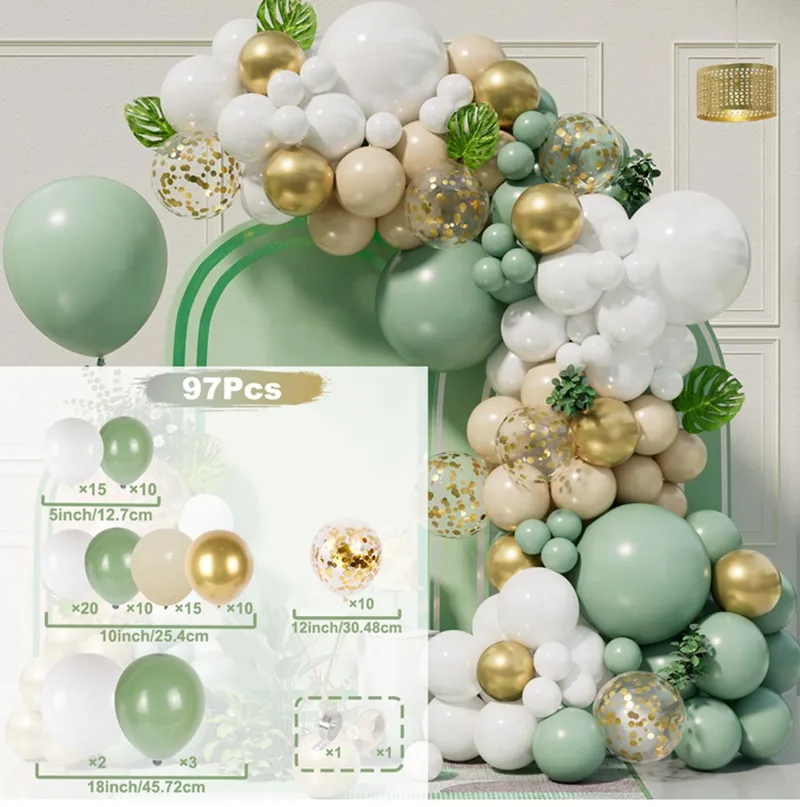 Colorido látex globo guirnalda arco Kit guirnalda boda Feliz cumpleaños decoración conjunto niños fiesta globo guirnaldas Kits