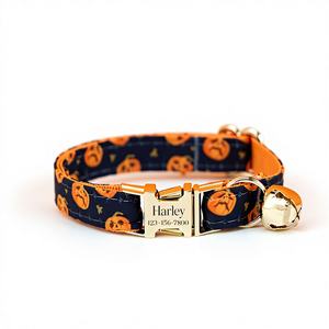 Collar Ajustable para Perro y Gato con Diseño de Calabaza Fantasma de Halloween, con Hebilla de Campana Espeluznante, Talla Pequeña, Regalo Festivo Único - Product Image 1