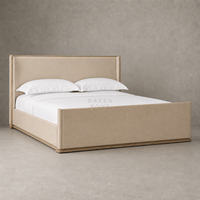 Meubles de chambre à coucher minimalistes OAKEN, meubles de chambre à coucher en bois de luxe, lit avec tête de lit en tissu, meubles de maison