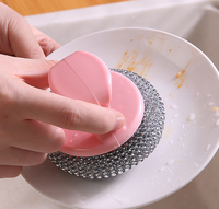Brosse de cuisine en silicone, pot et lave-vaisselle amovible, boule de nettoyage amovible sans huile