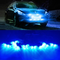 6 LED-Blitz warnleuchte 12V Blitz gitter Blinklicht LKW Auto Leuchtfeuer Lampe Bernstein Rot Blau Weiß Licht