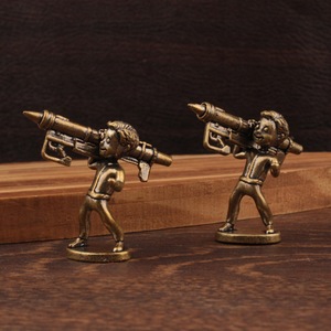 <b>Retro</b> Brass Cannonball Boy Figurine Model Single-piece Package Living Room <b>Decorative</b> Ornament - Product Image 3