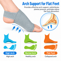 Manchons de soutien de la voûte plantaire en gel pour femmes et hommes, attelle de compression pour le pied avec coussinets pour pieds plats, confort quotidien