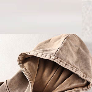 Sweat à Capuche Boxy Surdimensionné Vintage Heavyweight 400 Gsm 100% Coton Polaire Hommes Sun Fade Acid Wash Distressed Logo Personnalisé Imprimé Français - Product Image 6