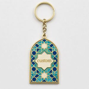 Porte-clés pendentif souvenir en alliage de zinc à motif géométrique ethnique du Moyen-Orient, personnalisé en gros - Product Image 1
