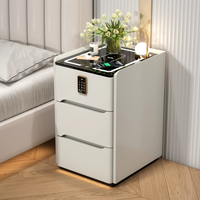 Table de Chevet Intelligente Multifonctionnelle avec Verrouillage PIN, Haut-parleur et Recharge Sans Fil, Exportée dans Plus de 50 Pays, BTBT019 pour Chambre à Coucher