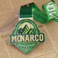 Usine Design Personnalisé Sports Award Souvenir 3D Marathon Fun Trail Running Bois Médailles en Bois