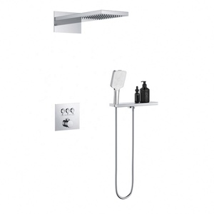 Sistema mezclador oculto de botón con logotipo OEM ODM de alta calidad con <span class=keywords><strong>termostato</strong></span> de ducha de mano - Product Image 1