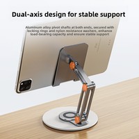 Support de téléphone et tablette universel BONCARTECK L06mini, pliable, rotatif, en alliage d'aluminium, pour bureau