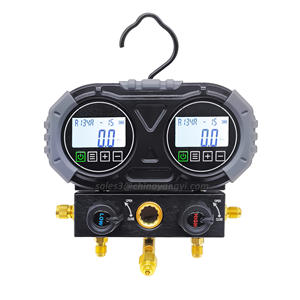 एचवीएसी एयर कंडीशनर डिजिटल कई गुना गेज डिजिटल रेफ्रिजरेटर दबाव गेज, 1.5 मीटर चार्जिंग नली के साथ - Product Image 1