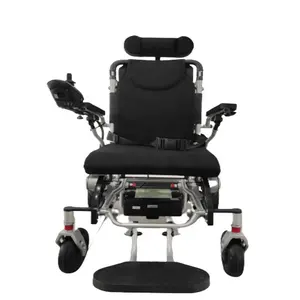 New foldable electric wheelchair aluminum lightweight power wheel chair with lithium