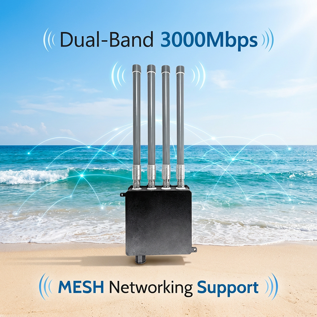 Unlocked AX3000 OpenWrt Long Range Outdoor Wifi Router Dual Band WiFi6 Wireless Router WAN Port 2.4G 5.8G Outdoor Mesh Router