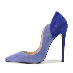 Escarpins sexy à talons aiguilles pour femmes, bout pointu, grande taille 47, en daim patchwork, coupe large, chaussures habillées - Product Image 2