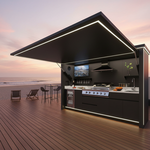 Abri de barbecue en acier et cuisine extérieure – Structure durable, imperméable et écologique en nouveau matériau pour villa, appartement, ferme - Product Image 1