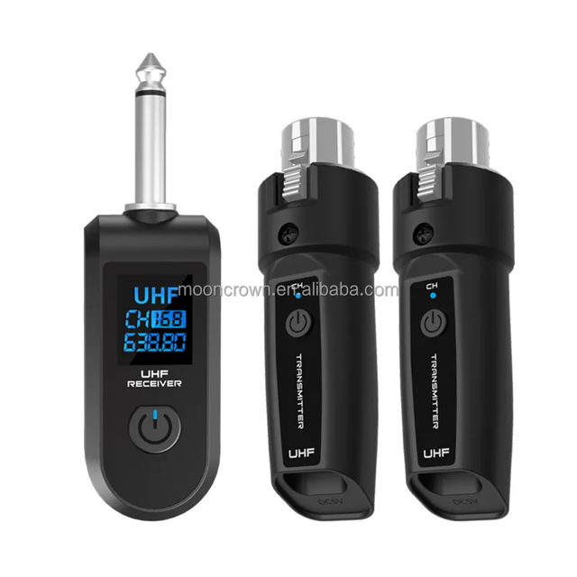 Professional Wireless UHF Microphone System Wireless Plug-on XLR Dual  Transmitter Dynamic Microphone  Wireless Audio Receiver