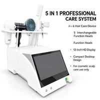 Appareil de beauté capillaire professionnel 5 en 1 pour salon, avec soin du cuir chevelu, écran HD 12 pouces, 200X, vibration, haute fréquence, pulvérisation nano atomisante