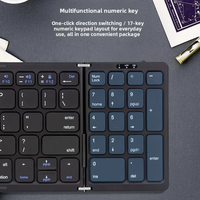 Keyboard Mini Lipat Tri-Mode B089 untuk Tablet dan Ponsel, Tanpa Lampu Latar, Portabel, Paket Keyboard dan Mouse, Promo 2026