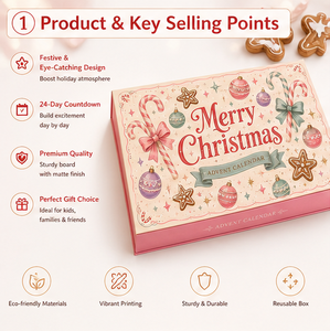 Boîte de calendrier de l'avent Pink Candy Shop 24 jours avec découpe de précision en carton imprimé et inserts personnalisés - Product Image 2