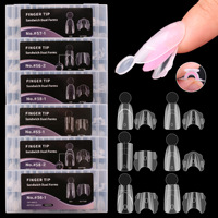 Boîte de 140/280/256 pièces de capsules d'ongles de type sandwich à double forme, courtes, pour extension rapide et couverture complète, sans papier