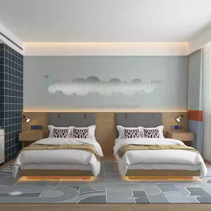 3 Star Hotel Project Furniture Customized Single Twin King <b>Queen</b> <b>Size</b> Wooden <b>Bed</b> <b>Frame</b> with Headboards Mattress & Nightstands - Product Image 1