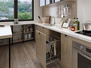 Armoire de cuisine de restaurant sur mesure avec construction en contreplaqué, résistante à l'eau et au design écologique - Product Image 6