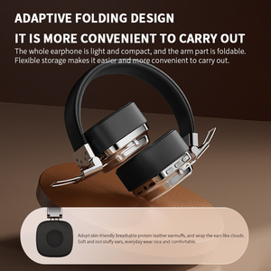 Casque sans fil supra-auriculaire en métal rétro unique, étanche IPX4, avec transducteur dynamique, faible latence, appels HD, audio immersif, <span class=keywords><strong>zéro</strong></span> pression - Product Image 6