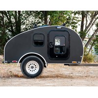 Mini caravane en aluminium personnalisée en forme de larme pour le camping en plein air, vente de tentes de camping portables incluses