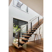 Conception de garde-corps d'escalier intérieur en bois de caoutchouc de construction de la maison de chicago de chicago, de kingston