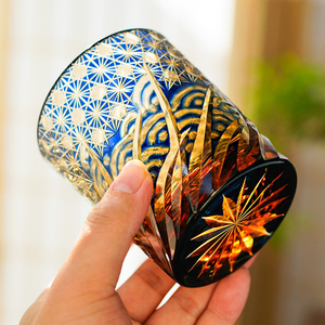 แก้วน้ำเอโดะ คิริโกะ แบบโอลด์แฟชั่น คริสตัล สำหรับวิสกี้ บูร์บอง แก้วค็อกเทลลายแกะสลักด้วยมือ พร้อมกล่องของขวัญ - Product Image 4