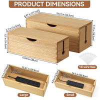 Plateau de gestion des câbles en bois pour bureau, TV, ordinateur, organisateur de câbles, rangement sous table et boîte de dissimulation des câbles
