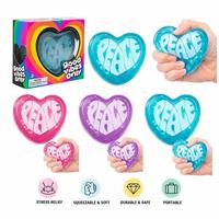 Lot de 12 jouets cœurs géants moelleux, balles anti-stress TPR translucides à remontée lente avec mini-cœurs à l'intérieur, jouets sensoriels pour enfants