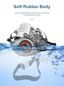 Respirateur demi-masque industriel de haute qualité certifié CE, en polycarbonate, protection personnelle anti-poussière et anti-gaz - Product Image 6