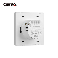 GEYA sakelar lampu nirkabel standar EU 86x86mm Wifi 2 Gang 1 arah sakelar sentuh pintar Wifi sakelar dinding netral dan jalur langsung