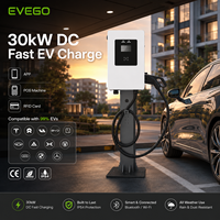Borne de recharge murale EVEGO certifiée ISO15118 TUV, faible consommation, 30 kW, CCS1 CCS2 GB/T, commande rapide par application, IK10, chargeur EV DC