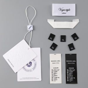 도매 사용자 정의 센터 접는 의류 라벨 브랜드 짠 크기 라벨 의류 셔츠 라벨 교수대 Tags - Product Image 1