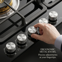 Table de cuisson domestique multi-cuiseurs à gaz GPL intégrée, 5 brûleurs, allumage électronique, surface vitrocéramique, classe A écoénergétique