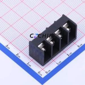 DBT50-7.62-4P-BK-P Barrier Terminal Block Through hole Component (THT),P=7.62mm Connector Three Sides 7.62mm 1x4P Straight Pin - Product Image 1