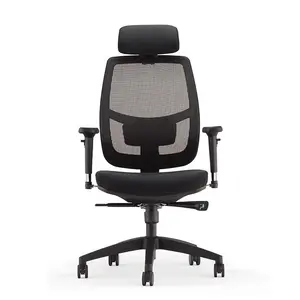 Mesh Chair Executive Plastic Armrest Modern Office Comfortable Computer Chair Swivel Office Chair With Auto Adjusting Headrest