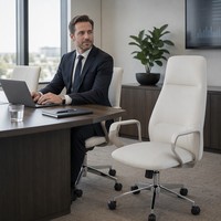 Chaises de bureau en cuir de luxe, chaise de réunion de bureau en cuir de qualité, chaise de bureau pivotante à roulettes pour bureau d'ordinateur