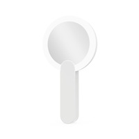 Miroir de maquillage de bureau pliable à une face avec éclairage LED, finition argentée, cadre en plastique, pour étudiantes