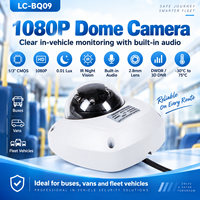 Caméra de sécurité AHD 1080P pour taxi avec microphone intégré, enregistrement audio, vue large 150 degrés, dôme compact pour flotte OEM/ODM