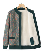 Personnes d'âge moyen et âgées veste imprimée chaude femme rembourré grand-mère pull cardigan maman pull en tricot