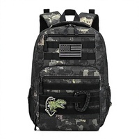 Sac à dos tactique camouflage Molle pour garçons avec fermeture éclair |   Style militaire pour l'école, le camping en plein air