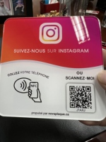 Plaque NFC en acrylique personnalisée avec code QR dynamique, menu NFC, tappez et scannez pour Google/Facebook/Instagram/WhatsApp, plaque de commentaires NFC Google