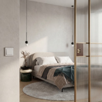 Serrure de porte coulissante carrée en alliage de zinc ISILINE, finition antique or rose brossé, encastrée, pour salle de bain et chambre à coucher